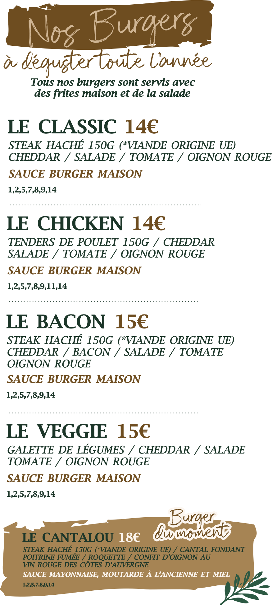 Burgers à emporter avec frites chez OLAK à Sainte-Foy